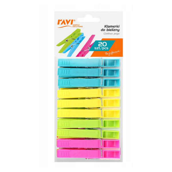 Klamerki do bielizny plastikowe 20szt Ravi