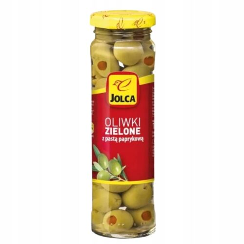 Jolca Hiszpańskie oliwki zielone z papryką, 140g