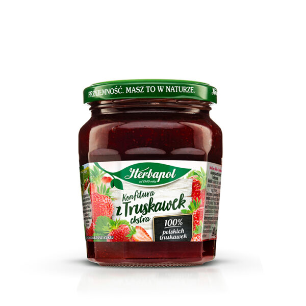 Herbapol Konfitura extra z truskawek o obniżonej zawartości cukru 240 g
