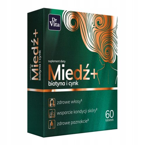 DR VITA Miedź+ biotyna i cynk 60 tabletek do połykania, niepowlekane