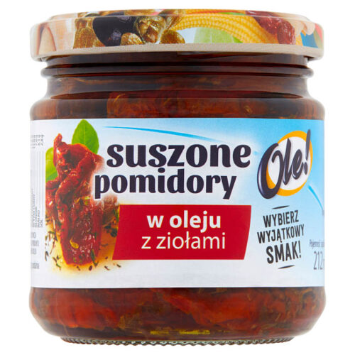 Ole! Suszone pomidory w oleju z ziołami, 212 ml