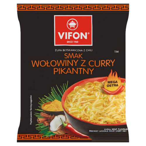 Vifon Zupa błyskawiczna smak wołowiny z curry pikantny 70 g