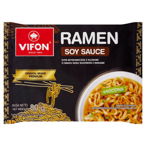 Ramen - zupa o smaku sosu sojowego z wakame Vifon 80g