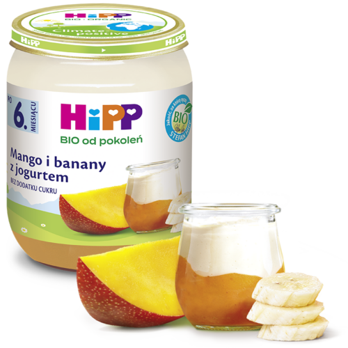 HiPP BIO Mango i banany z jogurtem po 6. miesiącu 160 g