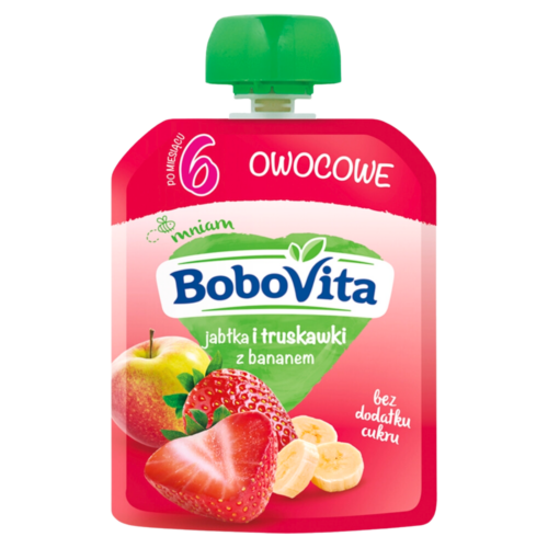 BoboVita Mus jabłka i truskawki z bananem po 6. miesiącu 80 g