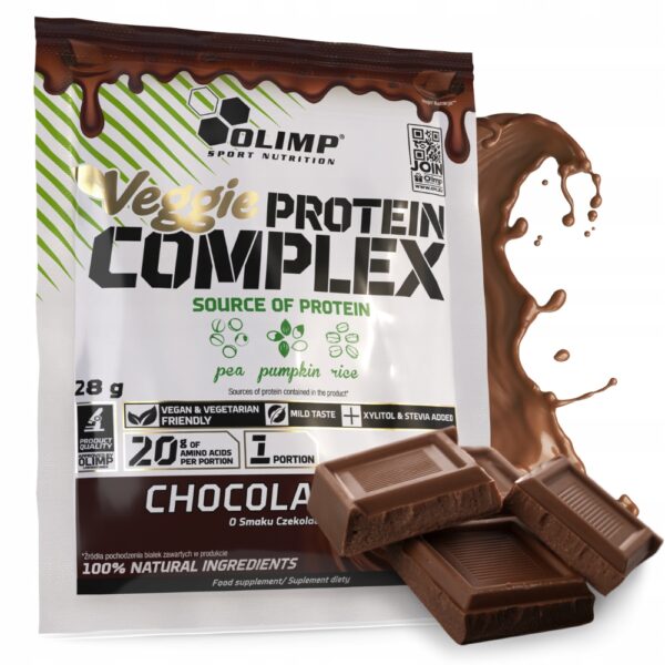 Olimp Veggie Protein Complex 28g Roślinna Odżywka Białkowa smak czekoladowy