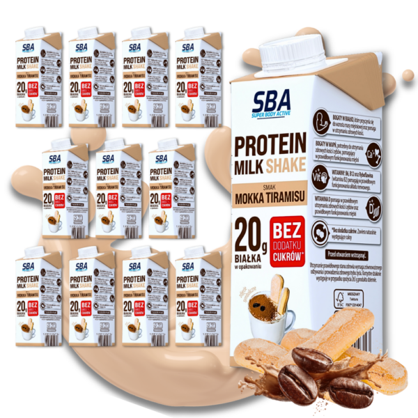 12x SBA Protein Milk Shake 265g Mlekovita Mokka tiramisu