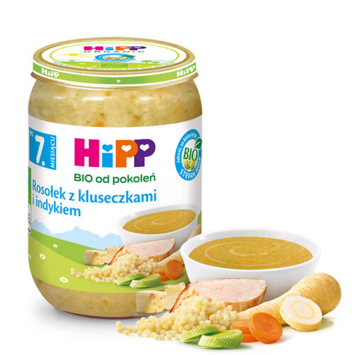 HiPP BIO Rosołek z kluseczkami i indykiem po 7. miesiącu 190 g