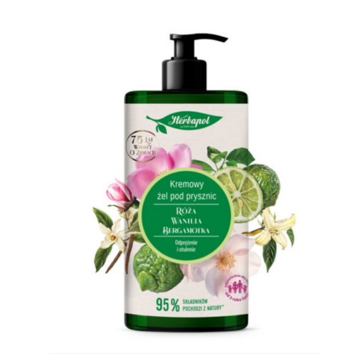 Żel pod prysznic kremowy róża – wanilia – bergamotka, 740 ml