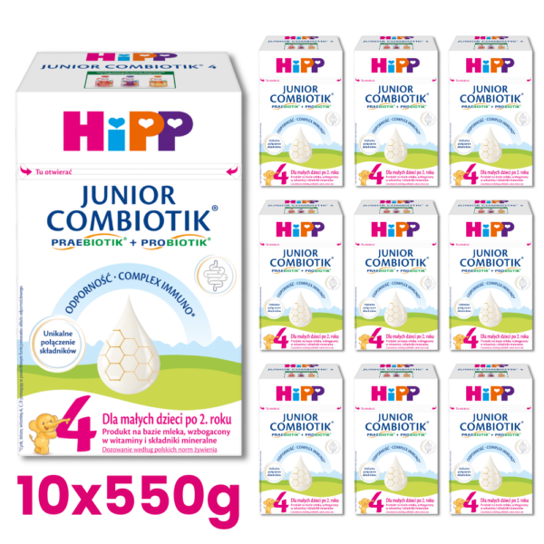 HiPP 4 Junior Combiotik Produkt na bazie mleka dla małych dzieci po 2. roku 10x550g