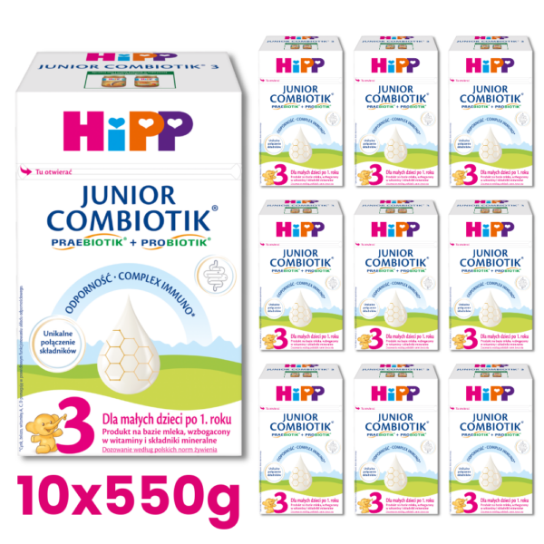 HiPP Junior Combiotik 3 Produkt na bazie mleka dla małych dzieci po 1. roku 10x550g