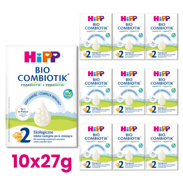 10x mleko Hipp(3) HiPP 2 BIO COMBIOTIK mleko następne, 10x 27g