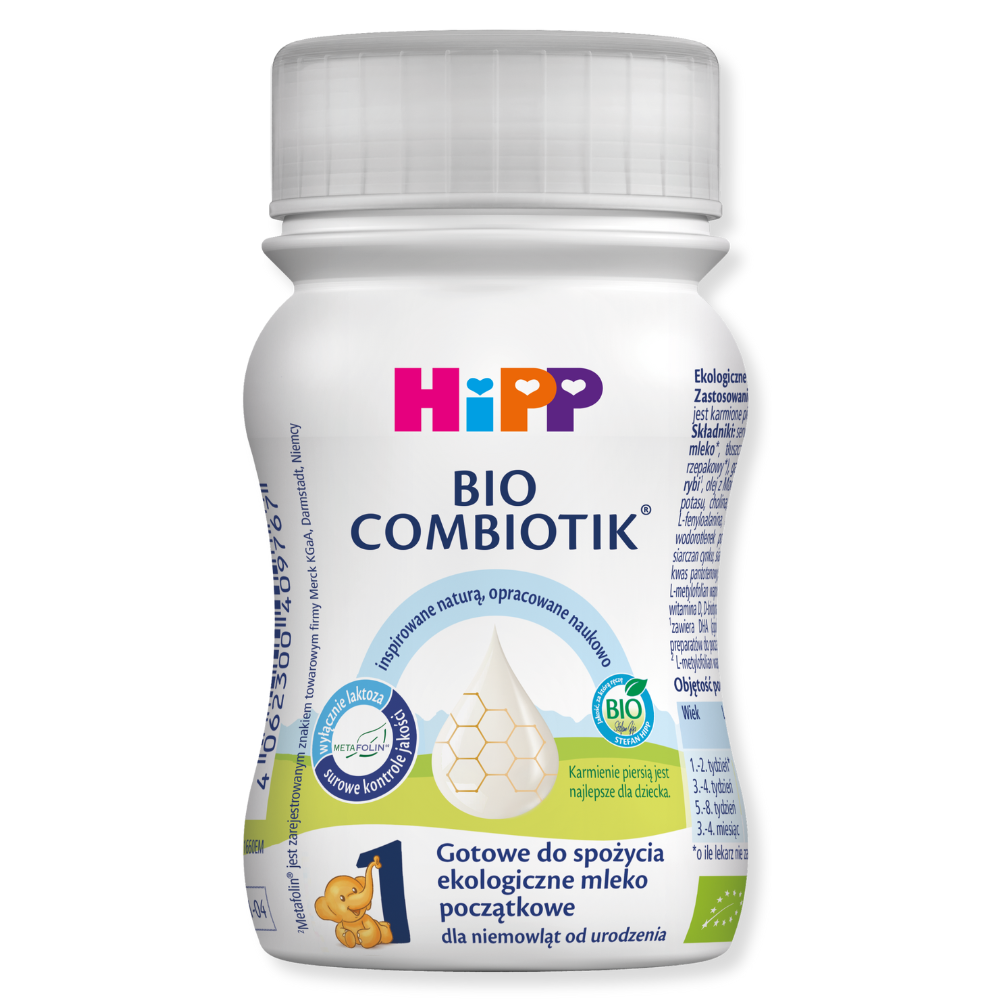10x550g(101) HIPP 1 BIO COMBIOTIK Mleko początkowe płynne 90 ml / ILMA90ML1C