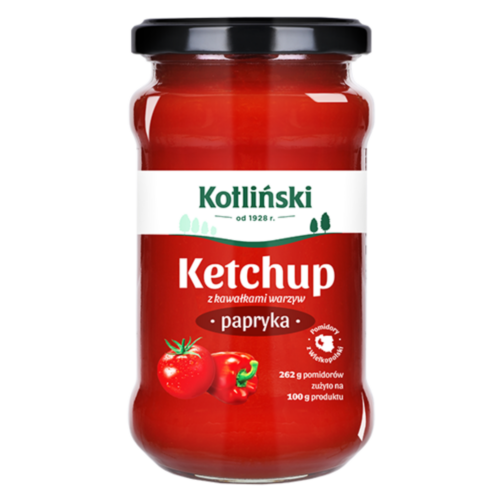 Ketchup Łagodny Paprykowy Kotliński Specjał 310 g - Z Kawałkami Warzyw
