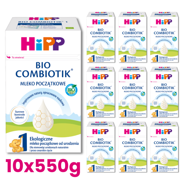HiPP 1 BIO Combiotik Ekologiczne mleko początkowe dla niemowląt od urodzenia 10x550g