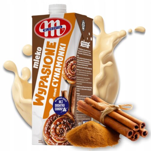 Wypasione Mleko Cynamonowe 1,5% Mlekovita 1 litr bez cukru