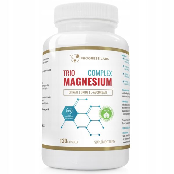 Suplement diety Progress Labs Trio Complex Magnesium 120 kapsułek wegański