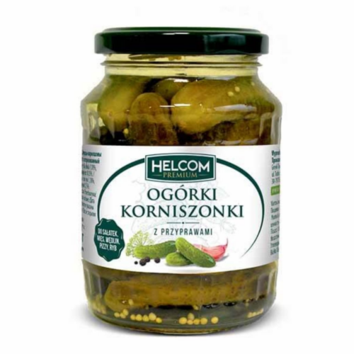 Ogórki korniszonki z przyprawami Helcom Premium 370ml