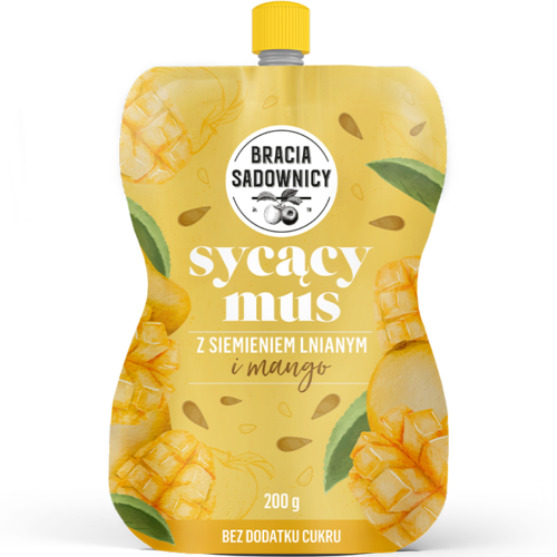 Sycący mus z siemieniem lnianym i mango 200g Bracia Sadownicy