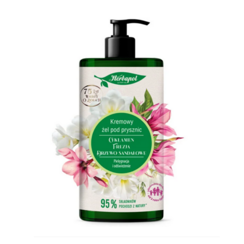 Żel pod prysznic kremowy cyklamen – frezja – drzewo sandałowe, 740 ml