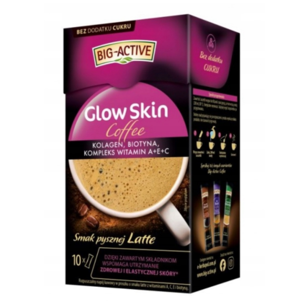BIG-ACTIVE Glow Skin z kolagenem, biotyną i witaminami A+E+C 10 saszetek