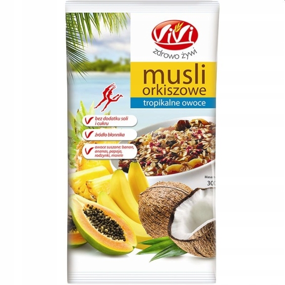 Musli orkiszowe tropikalne owoce 300g VIVI Prosty i czysty skład!