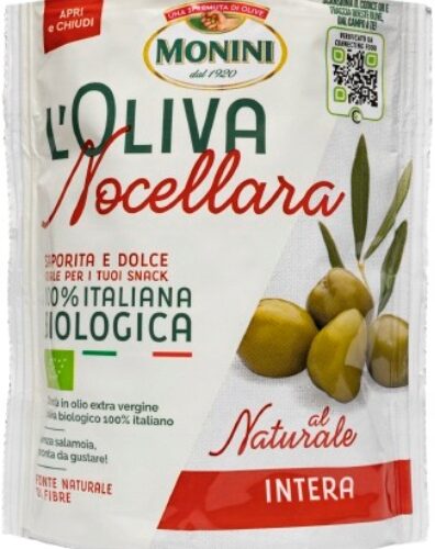 Monini Organic L'Oliva Nocellara – zielone oliwki 150 g