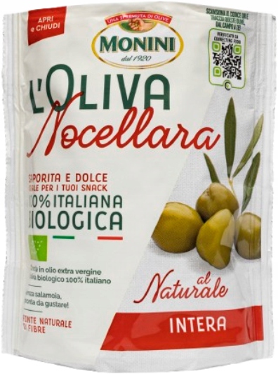 Monini Organic L'Oliva Nocellara – zielone oliwki 150 g