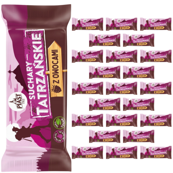 24x Suchary Tatrzańskie z liofilizowanymi owocami 70g Piast / Display