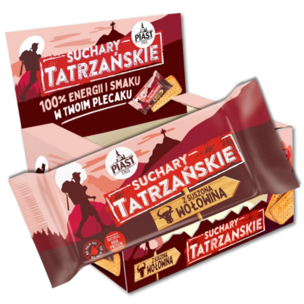28x Suchary Tatrzańskie z suszoną wołowiną 70g Piast / Display