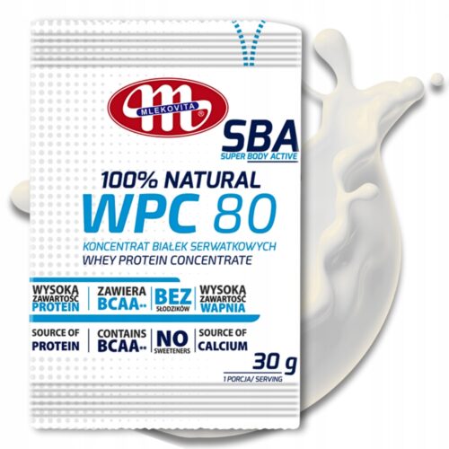 SBA WPC 80 Mlekovita 30g Odżywka białkowa Naturalna