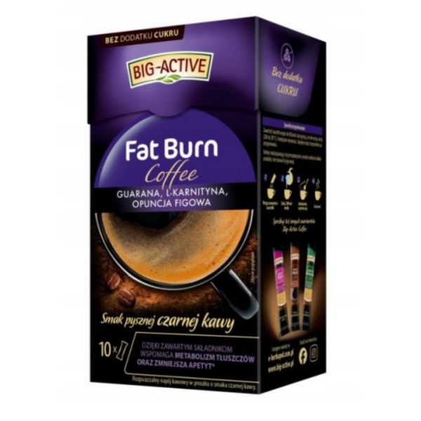 BIG-ACTIVE Fat Burn z guaraną, l-karnityną i opuncją figową 10 saszetek