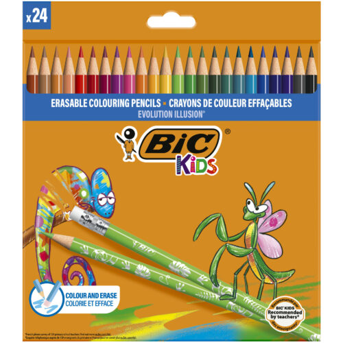 BIC Kids Evolution Illusion Kredki ołówkowe wymazywalne
