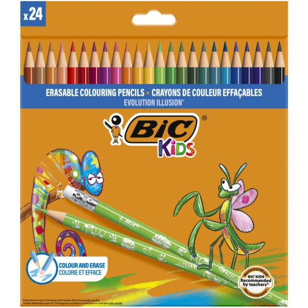 BIC Kids Evolution Illusion Kredki ołówkowe wymazywalne
