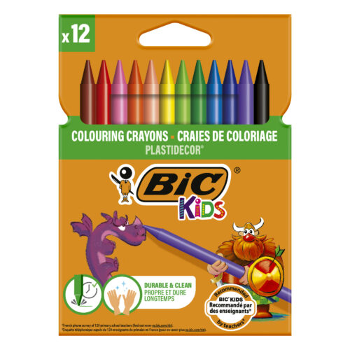 Kredki świecowe BiC Kids Plastidecor 12 kolorów