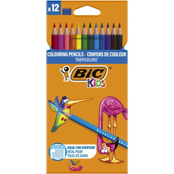 BIC Kids Tropicolors Kredki Ołówkowe Pudełko 12szt