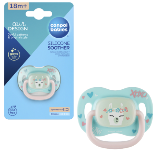 Canpol babies Smoczek silikonowy symetryczny Exotic 0-6m Lama