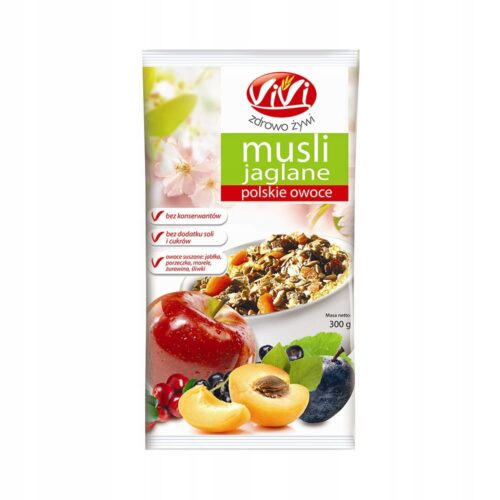 Musli jaglane polskie owoce 300g VIVI Czysty i prosty skład!