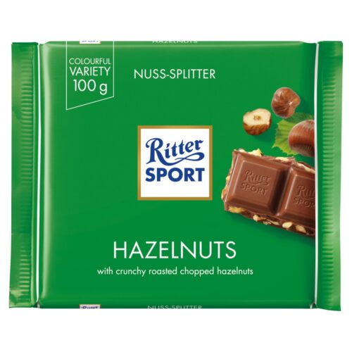 Ritter Sport Czekolada mleczna z kawałkami prażonych orzechów laskowych, 100 g
