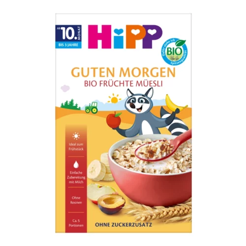 HiPP BIO od pokoleń, Musli Banany-Jabłka-Śliwki, od 10. m-ca, 200 g