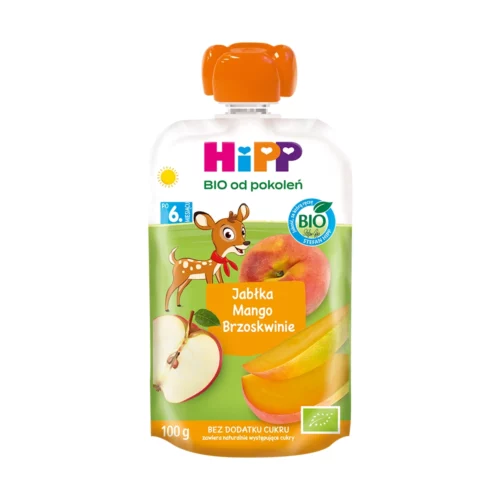HiPP BIO Mus owocowy po 6. miesiącu jabłka-mango-brzoskwinie 100 g