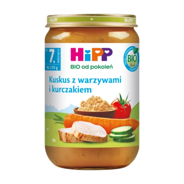 HiPP BIO Kuskus z warzywami i kurczakiem po 7. miesiącu 220 g