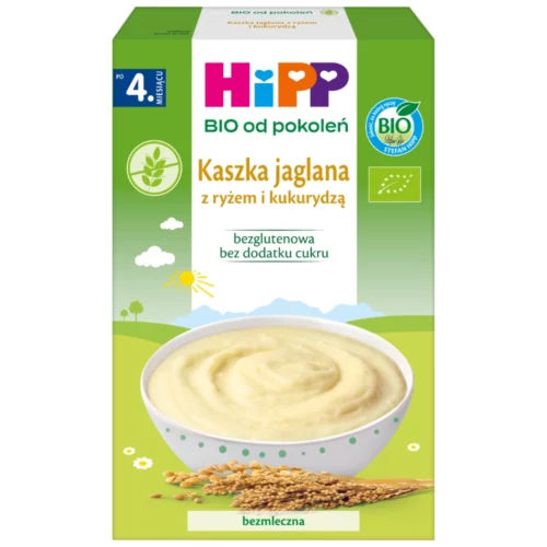 HiPP BIO od pokoleń, Kaszka jaglana z ryżem i kukurydzą po 4. m-cu, 200 g