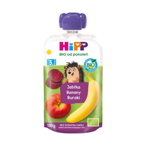 4062300385047 HiPP BIO Mus owocowo-warzywny po 5. miesiącu jabłka-banany-buraki 100 g