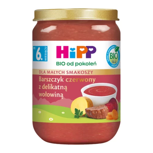 HiPP BIO Dla Małych Smakoszy Barszczyk czerwony z delikatną wołowiną po 6. miesiącu 190 g