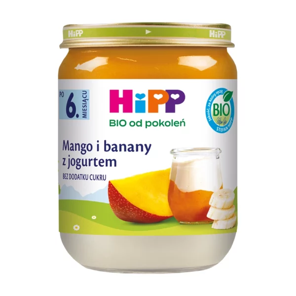 HiPP BIO Mango i banany z jogurtem po 6. miesiącu 160 g