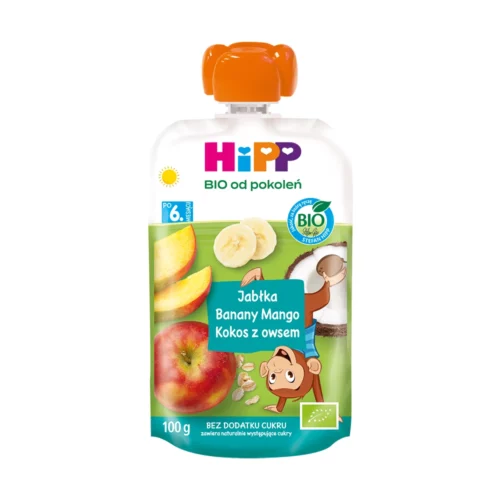 HiPP BIO Mus owocowo-zbożowy po 6. miesiącu jabłka-banany-mango-kokos 100 g