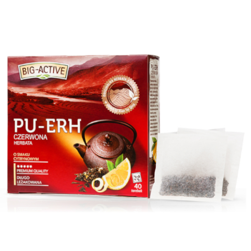 Big-Active Pu-Erh Herbata czerwona o smaku cytrynowym 72 g (40 torebek)