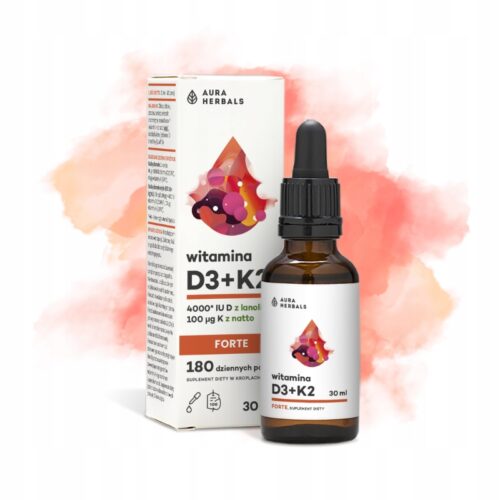 Aura Herbals D3 4000 IU + K2 FORTE, w kroplach 30 ml