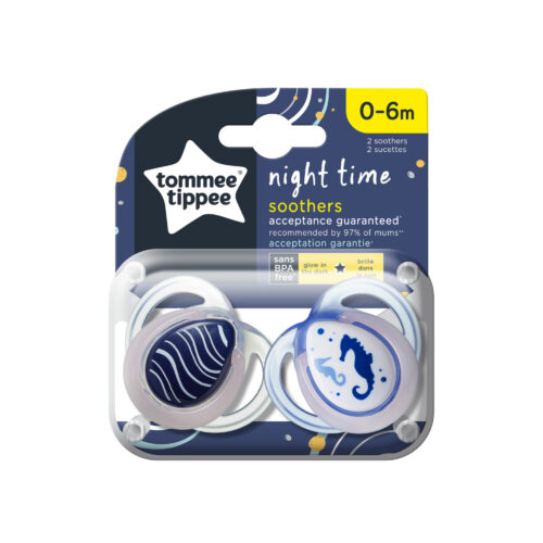 Tommee Tippee smoczek uspokajający Night Time 0-6m 2 szt.